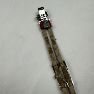 Vintage red leather inox bracelet jewelry watch