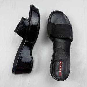 Black platform sandals shoes (40)