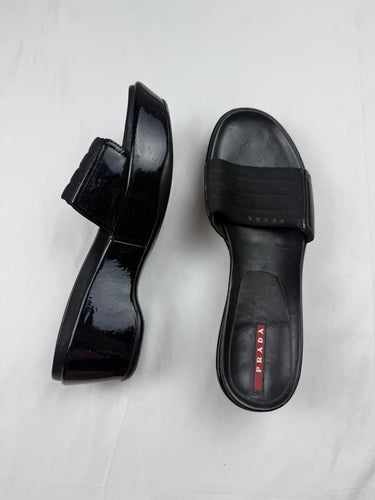 Black platform sandals shoes (40)