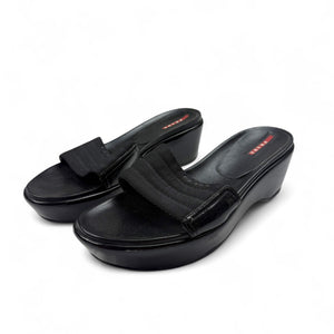 Black platform sandals shoes (40)