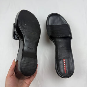 Black platform sandals shoes (40)