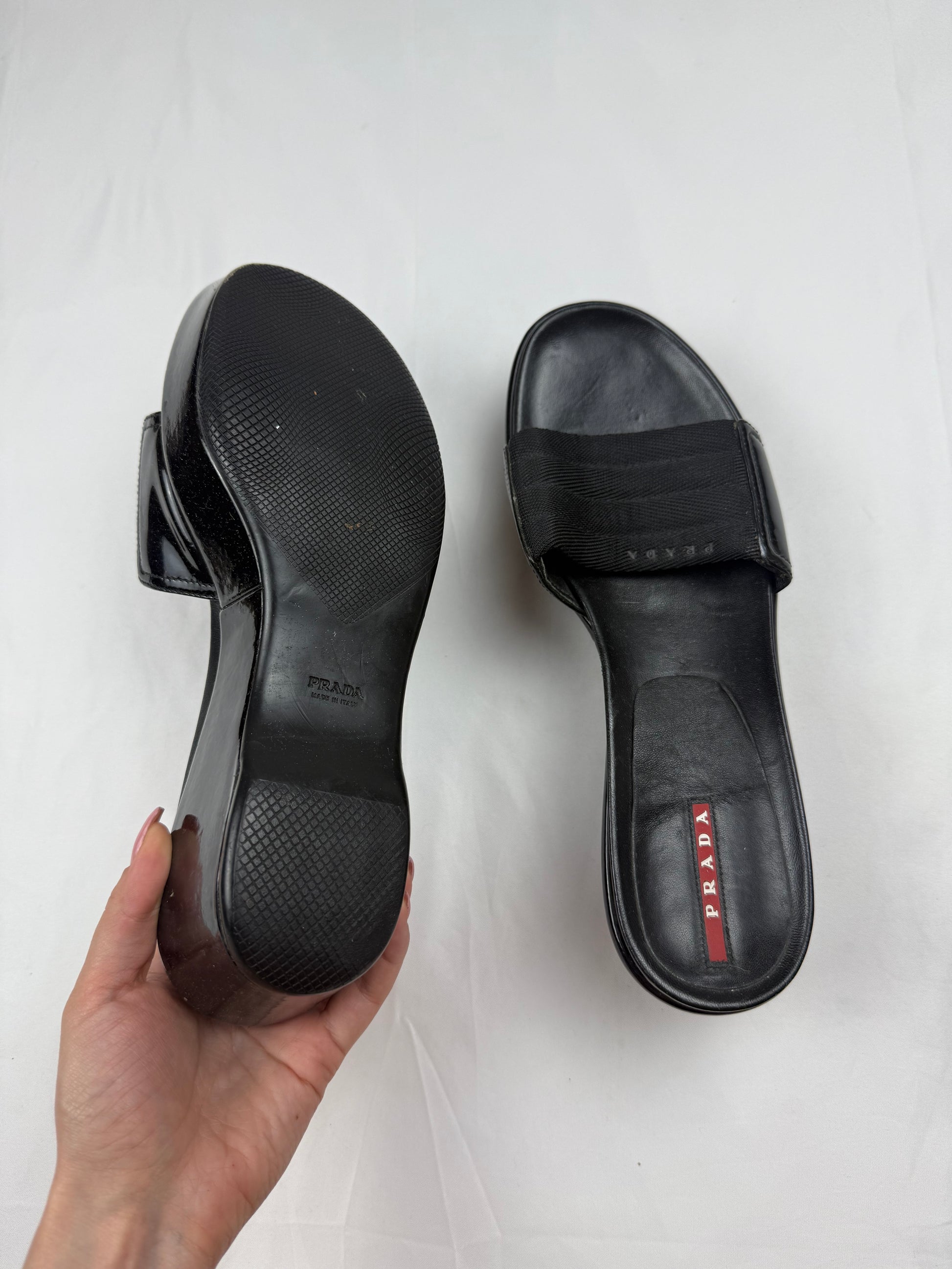 Black platform sandals shoes (40)