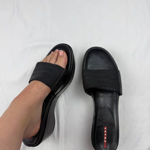 Black platform sandals shoes (40)