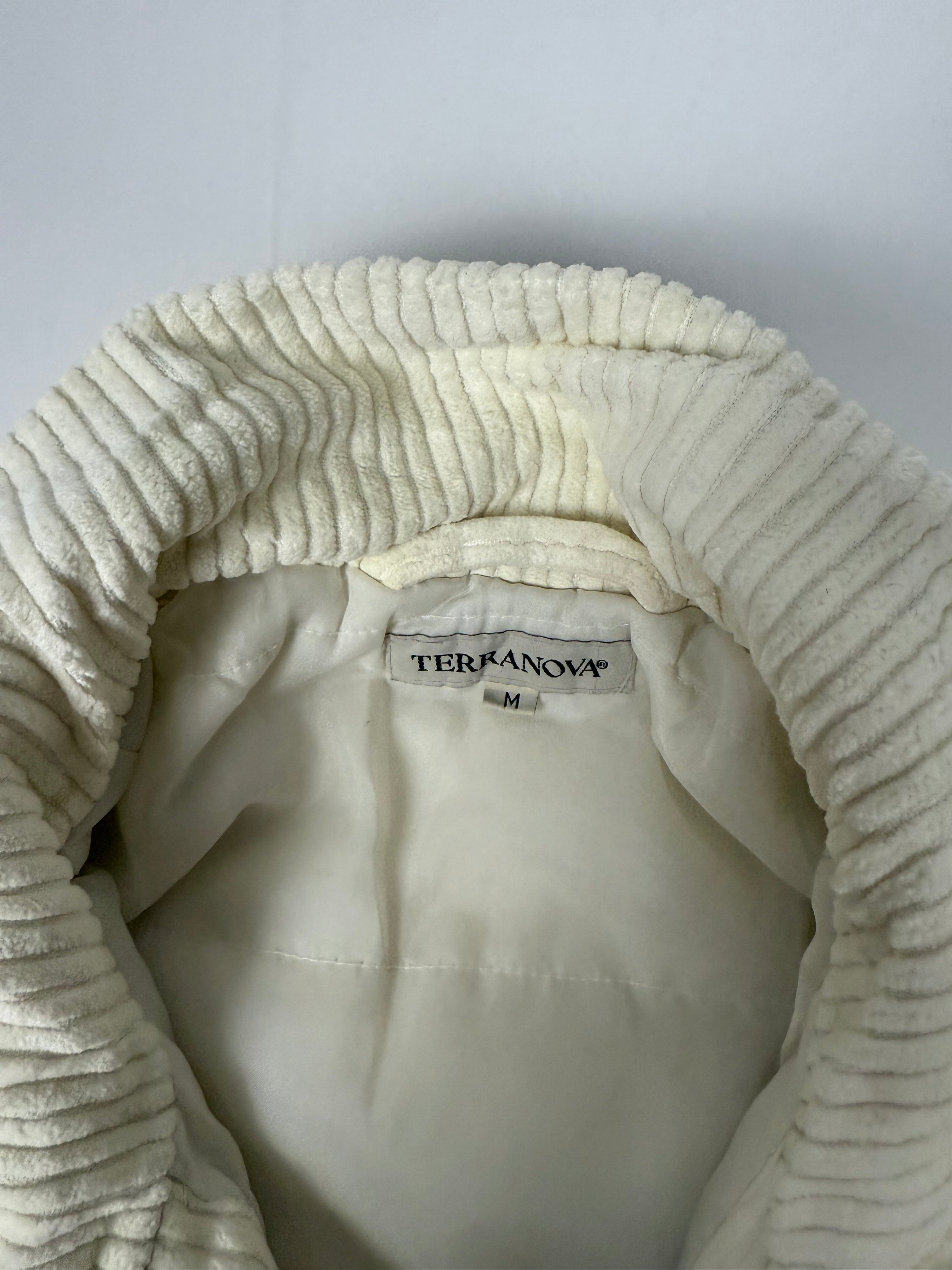 White ribbed biker jacket (S)