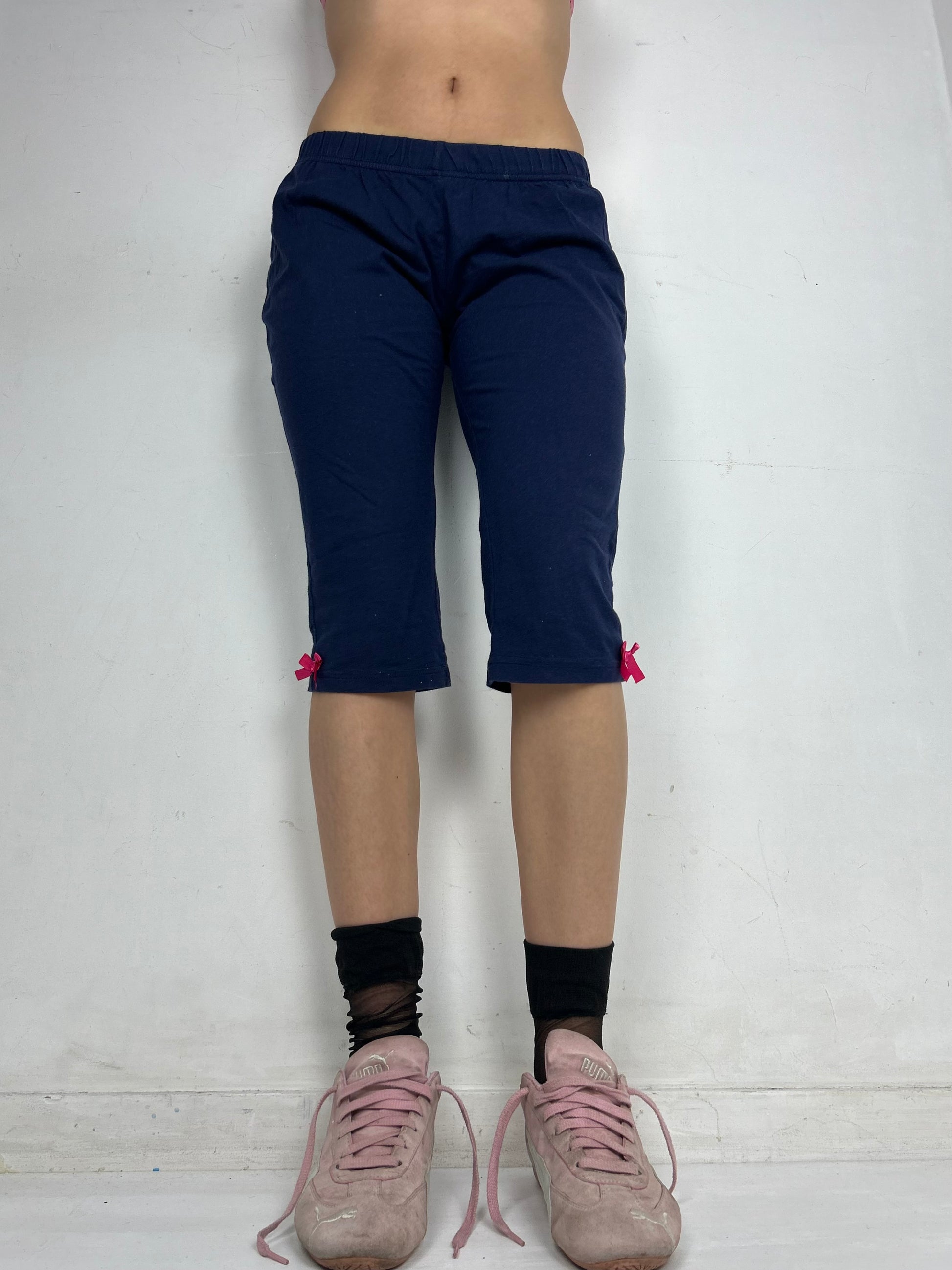 Navy low waist leggings capris pants (S)
