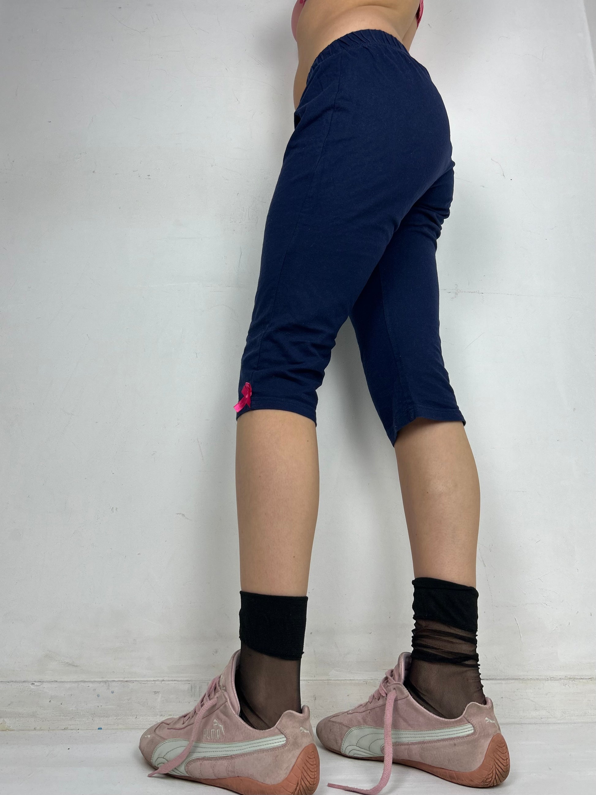 Navy low waist leggings capris pants (S)