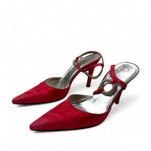Red pointed toes kitten heels (35.5)