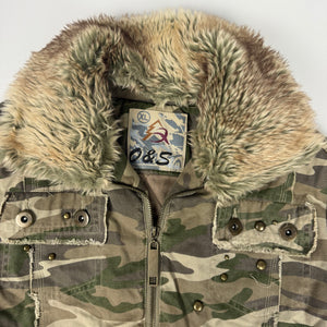 Khaki camo print biker jacket (M/L)