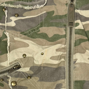 Khaki camo print biker jacket (M/L)