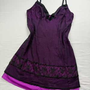 Purple & black mesh babydoll mini dress (M/L)