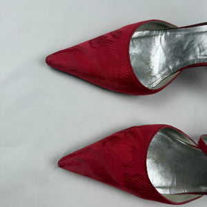 Red pointed toes kitten heels (35.5)