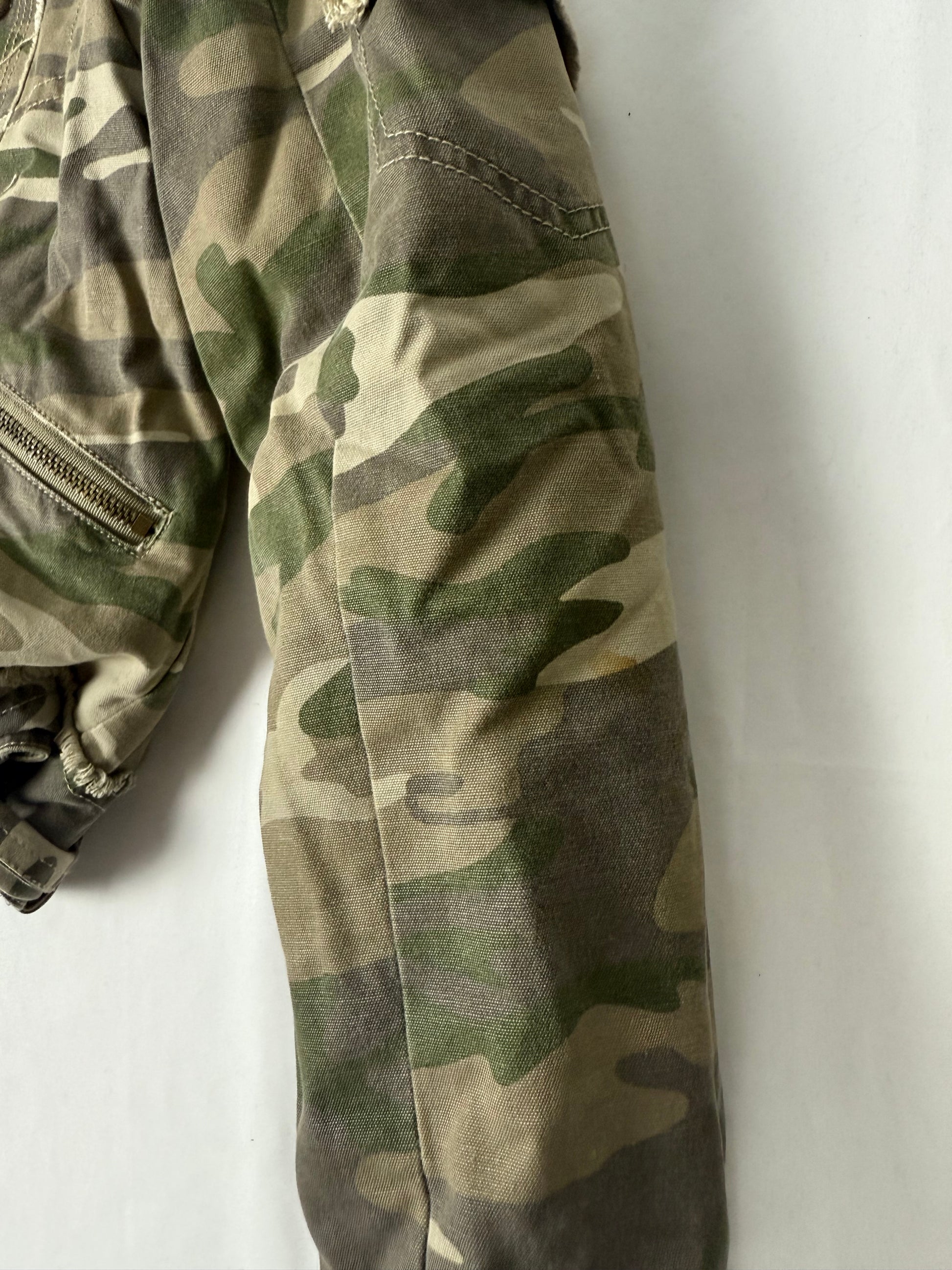 Khaki camo print biker jacket (M/L)