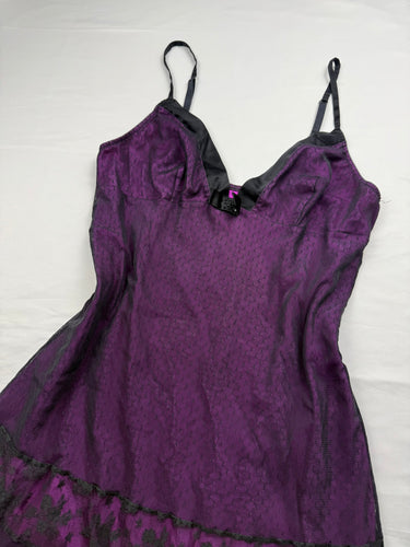 Purple & black mesh babydoll mini dress (M/L)