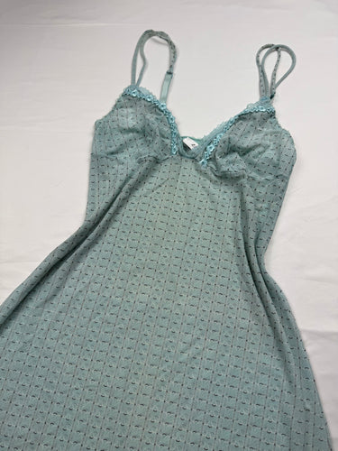 Baby blue mesh babydoll mini dress (M)
