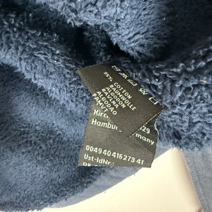 Navy inside fleece tight fit faux fur neck jacket (S)