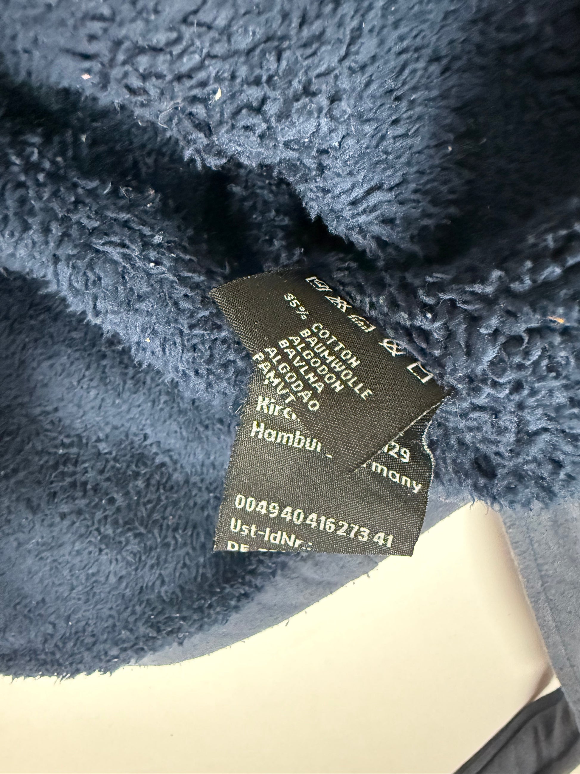 Navy inside fleece tight fit faux fur neck jacket (S)