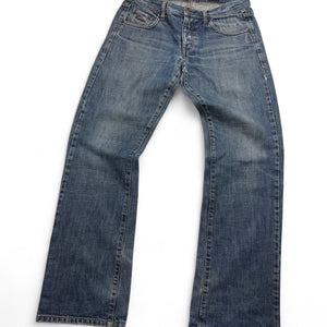 Blue denim low waist baggy pants (L)