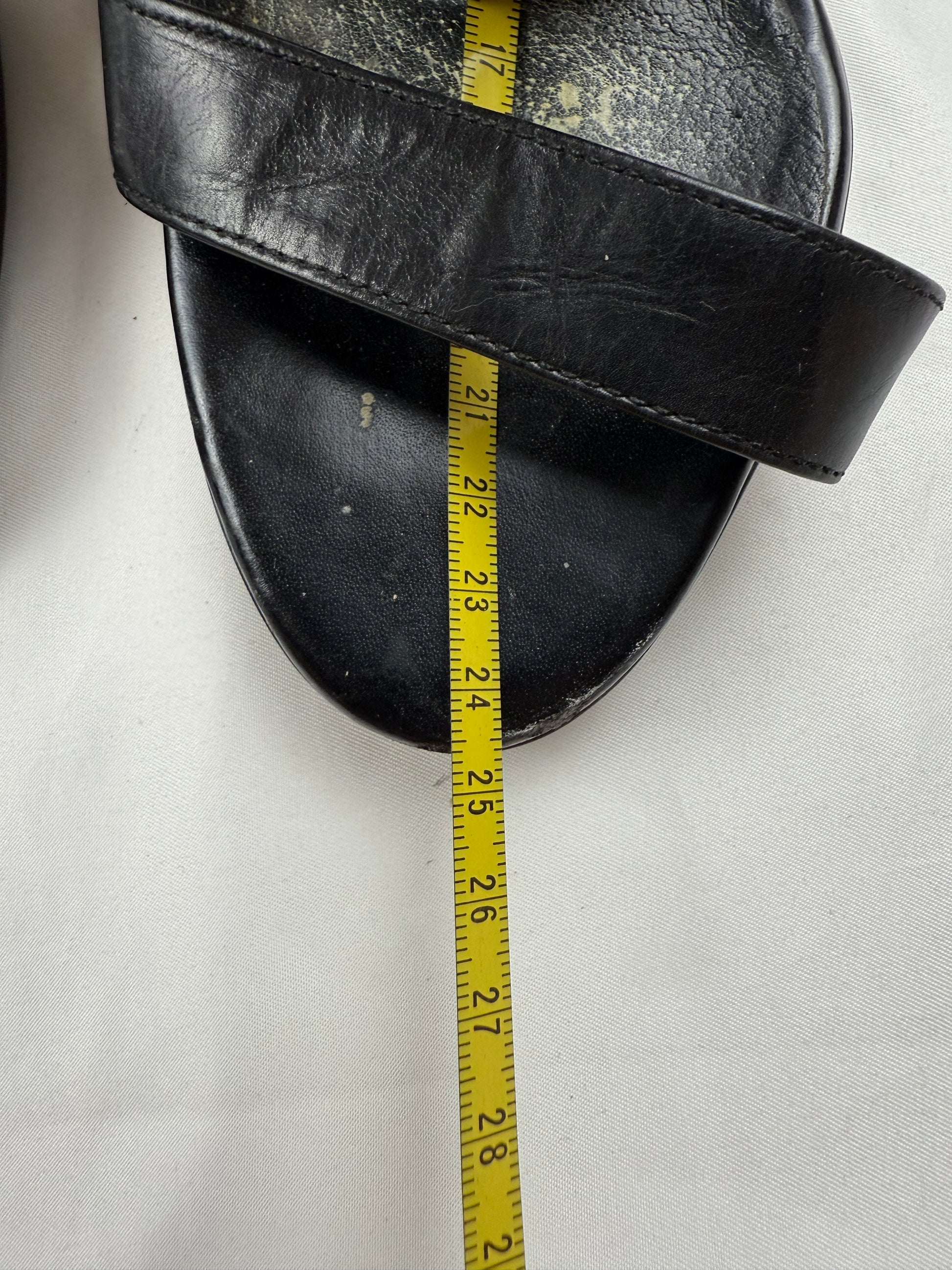 Black real leather platform heels (37)