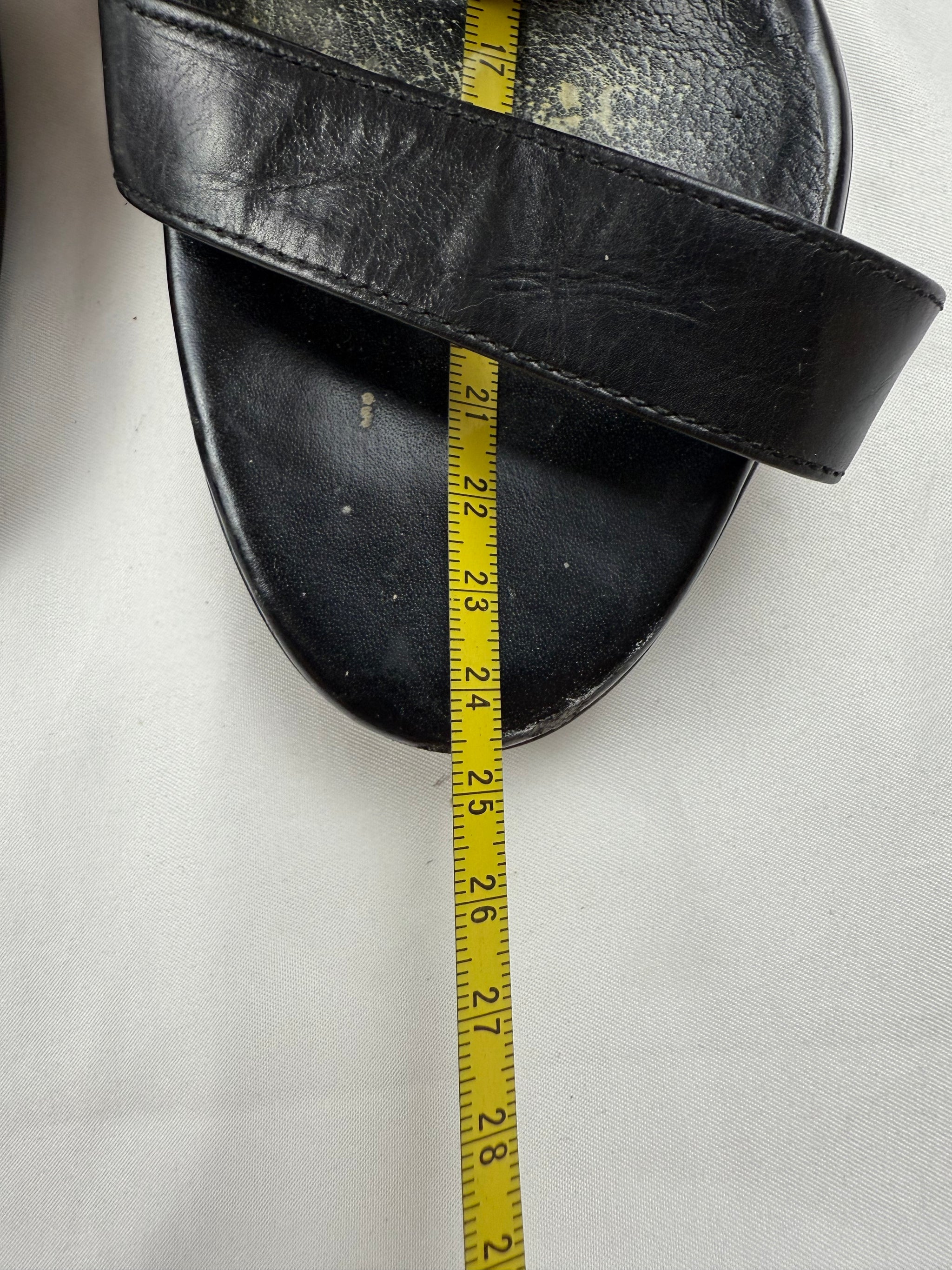 Black real leather platform heels (37)