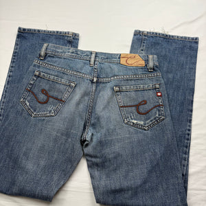 Blue denim low waist baggy pants (L)