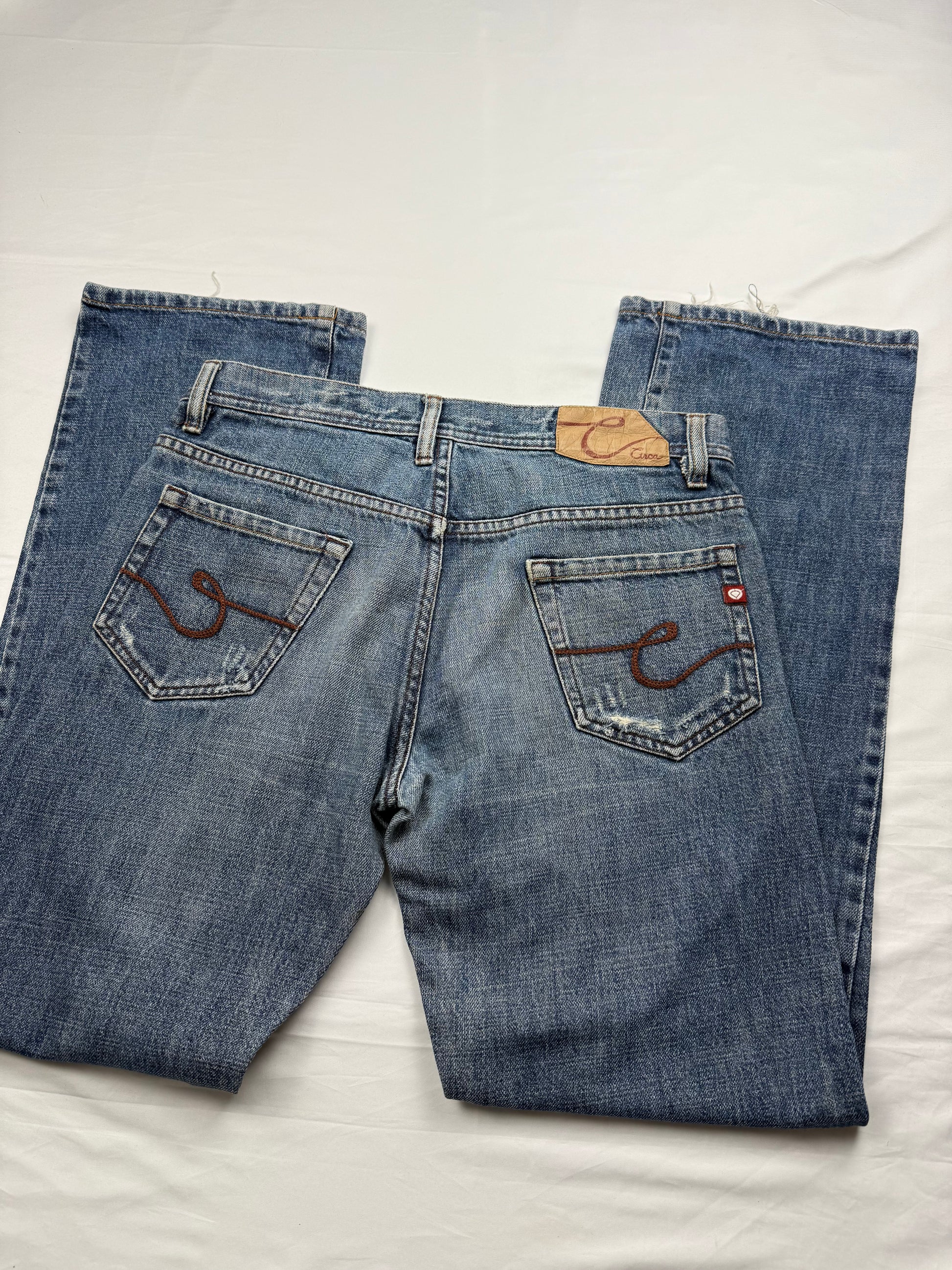 Blue denim low waist baggy pants (L)