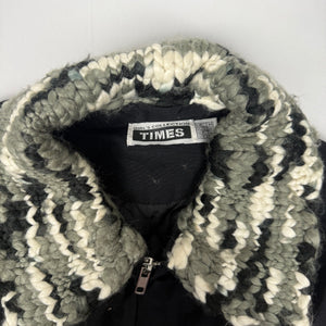 Black embroidered biker jacket (M)