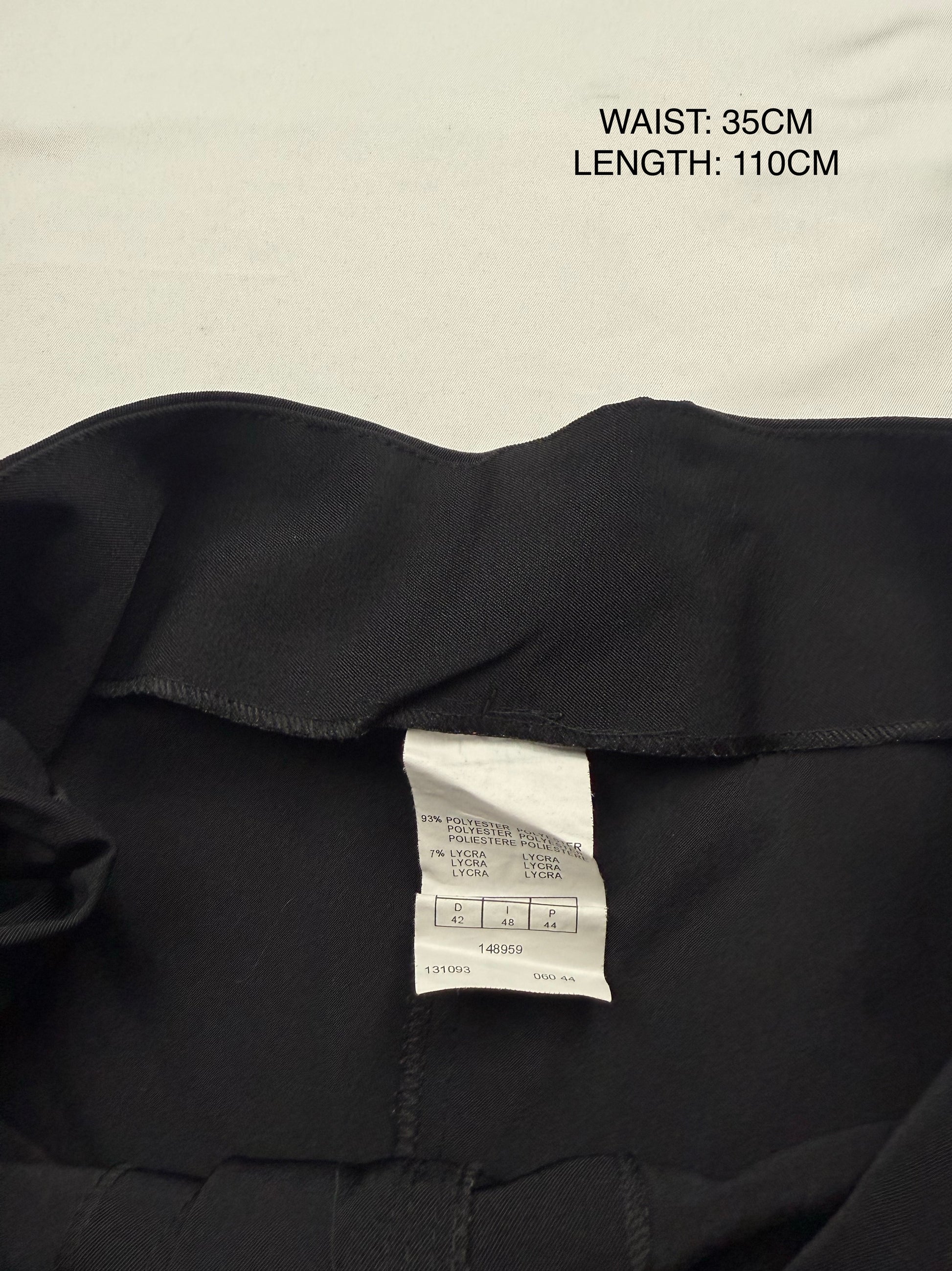 Black low waist office tie up flare pants (S/M)