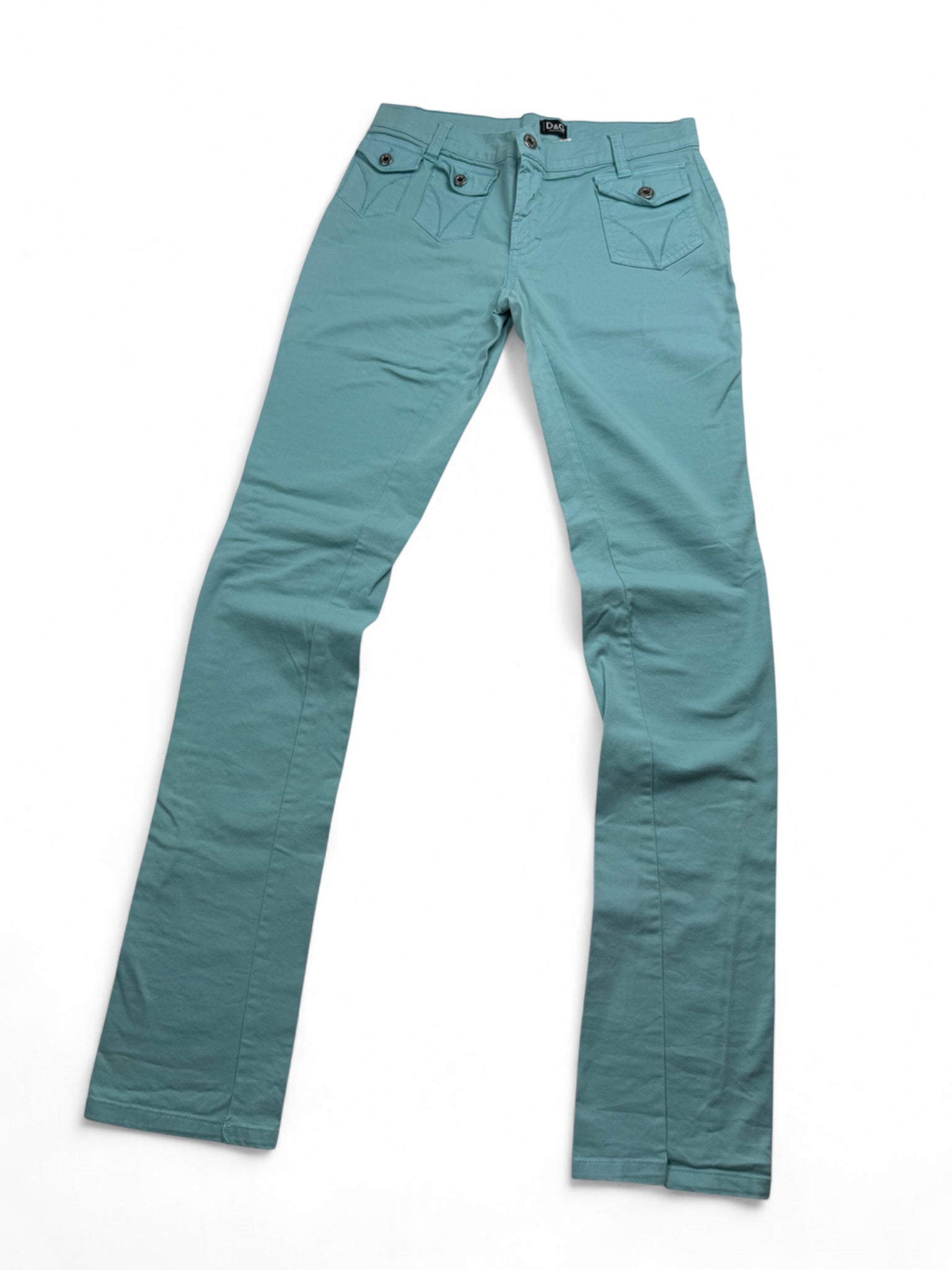 Blue denim low rise skinny pants (S)