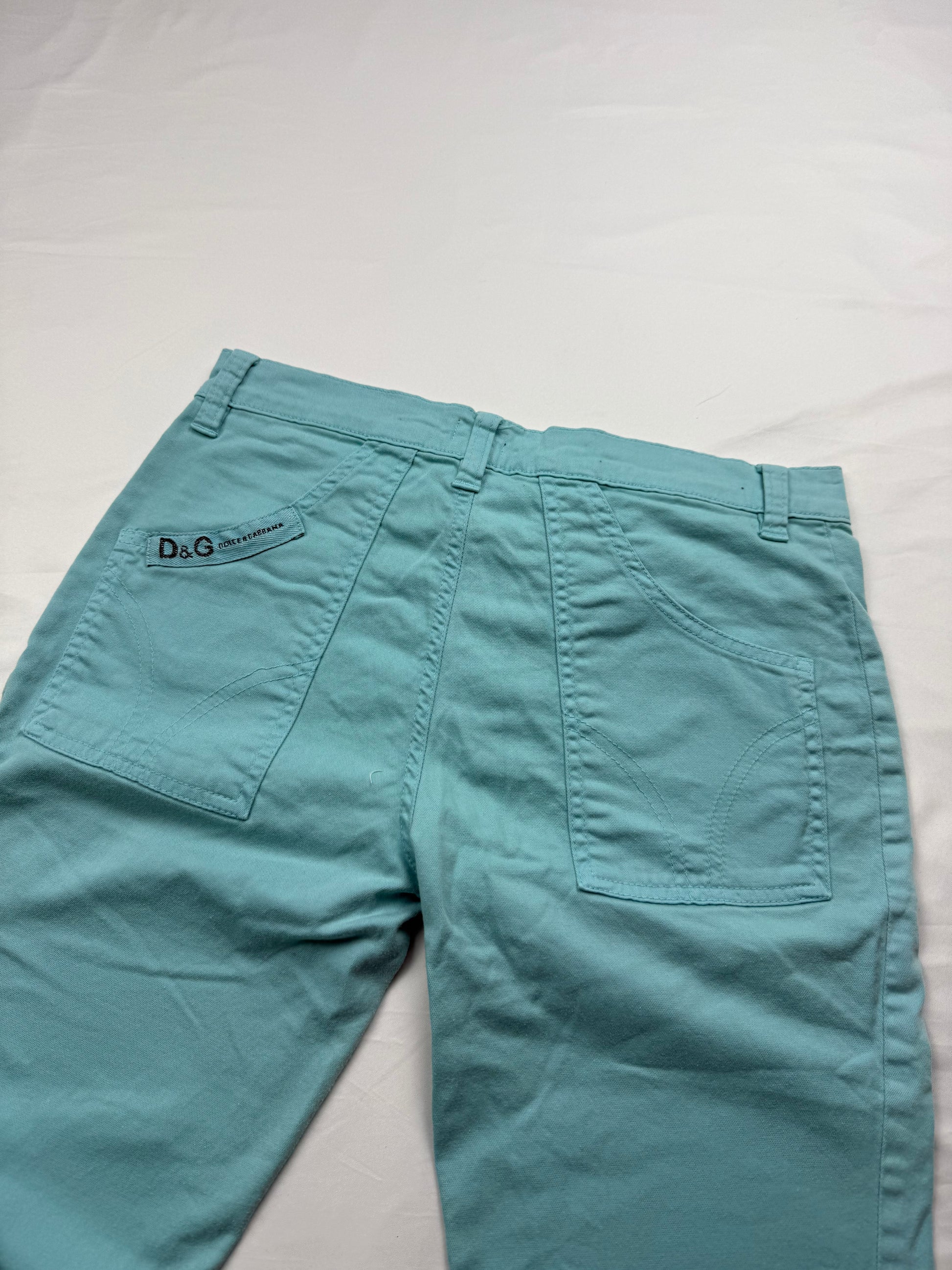 Blue denim low rise skinny pants (S)