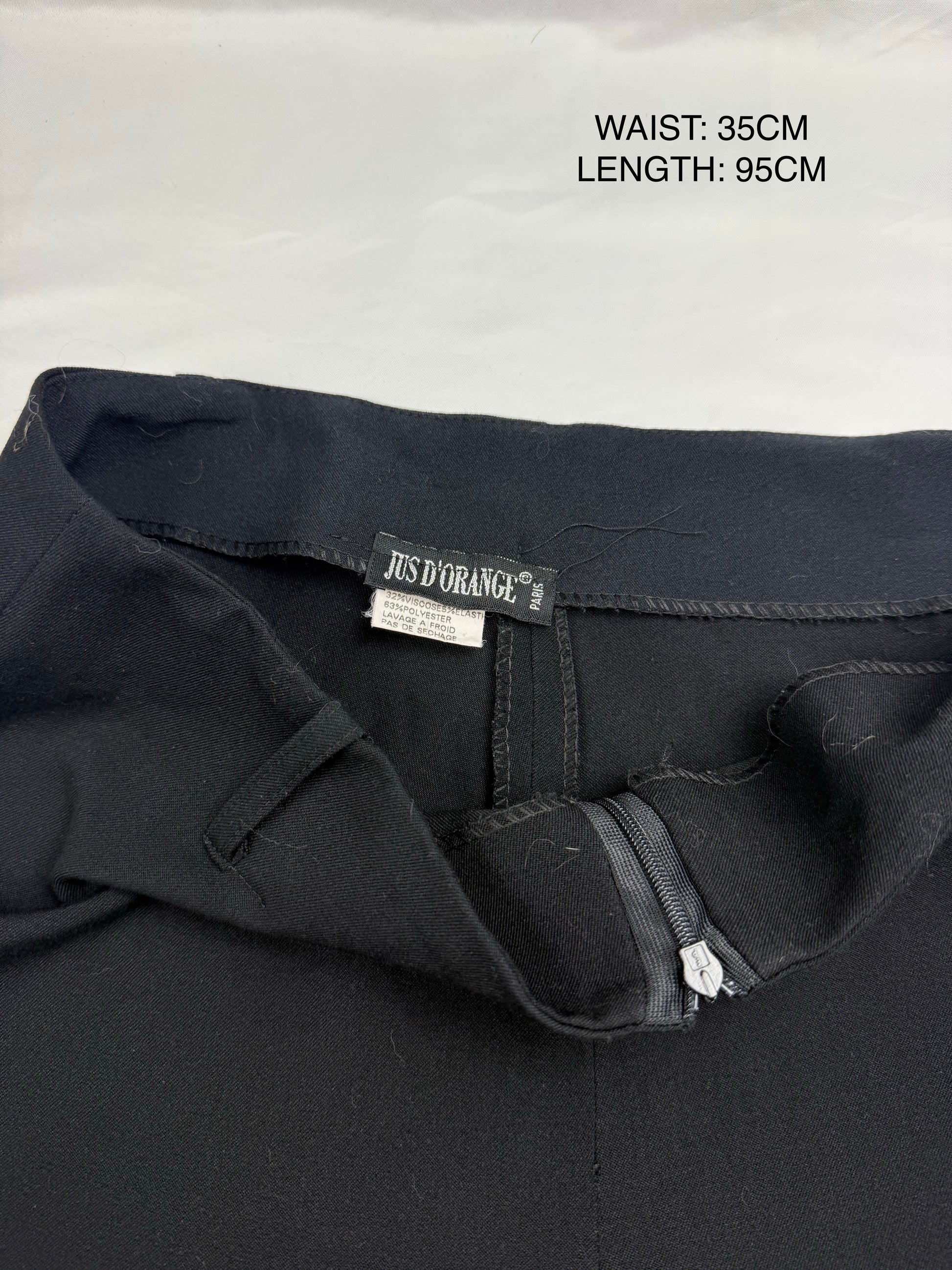 Black low waist office baggy flared pants (S/M)
