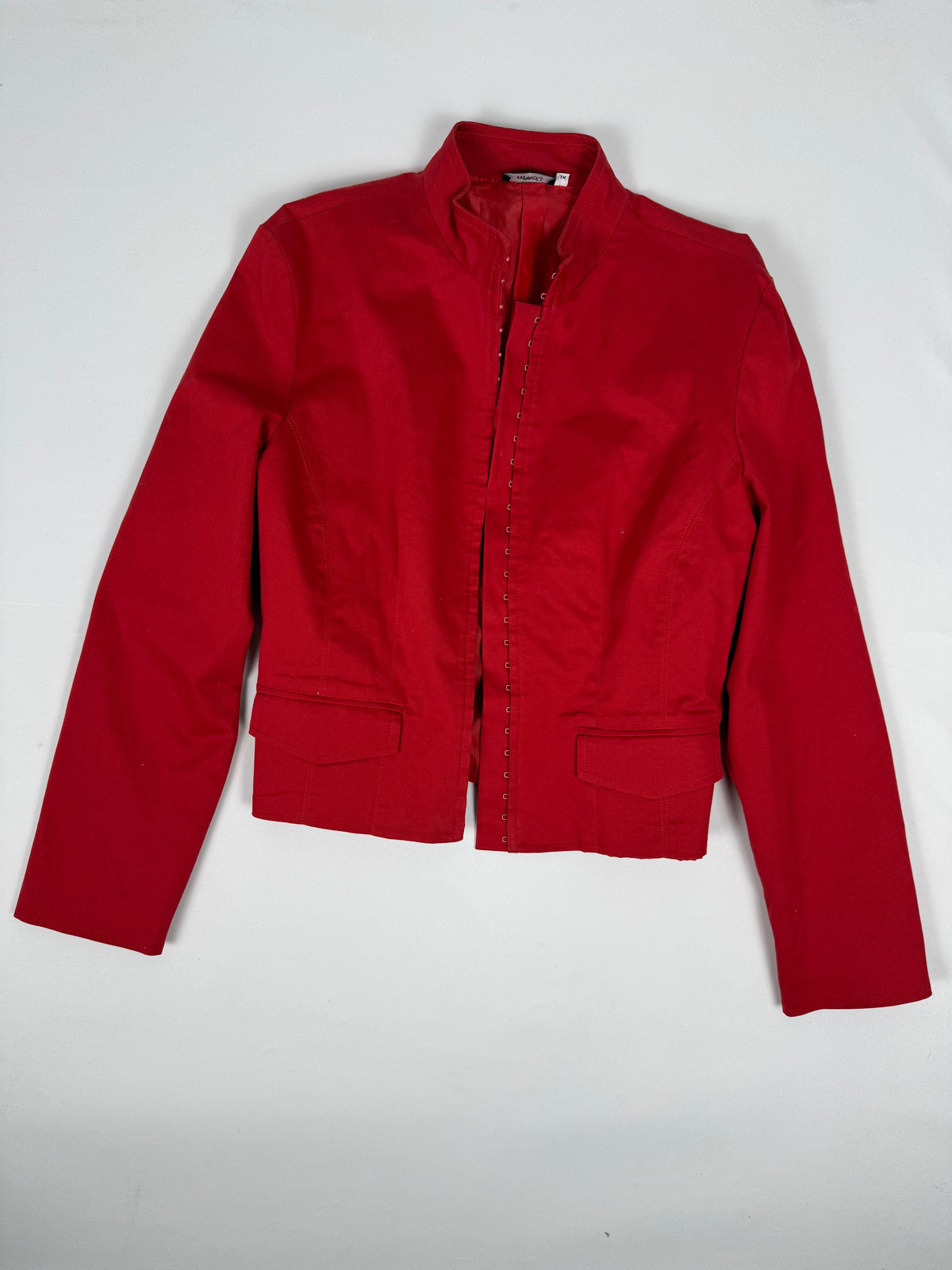 Red corset tight fit office blazer jacket (XL)