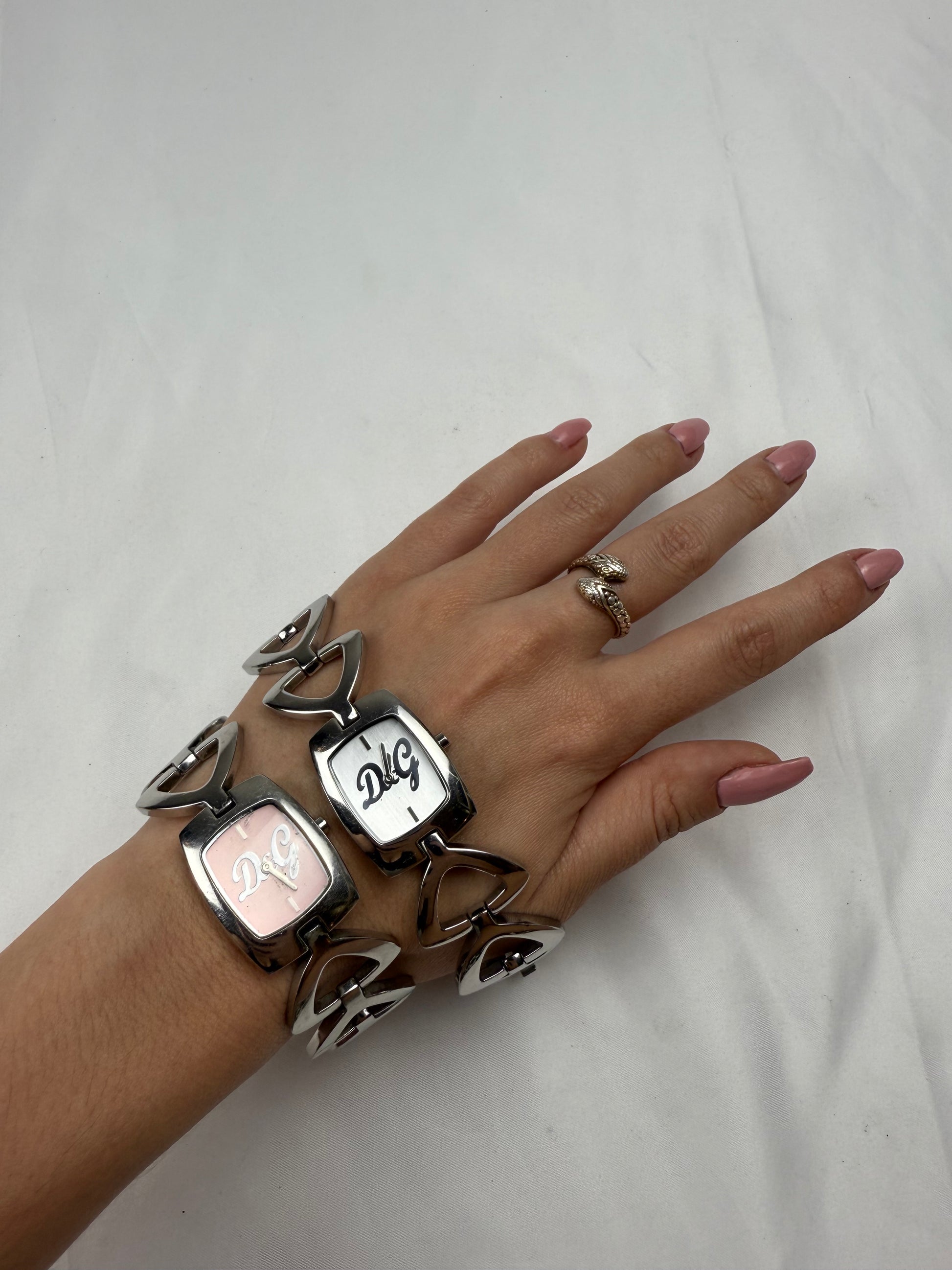 Vintage silver inox bracelet jewelry watch