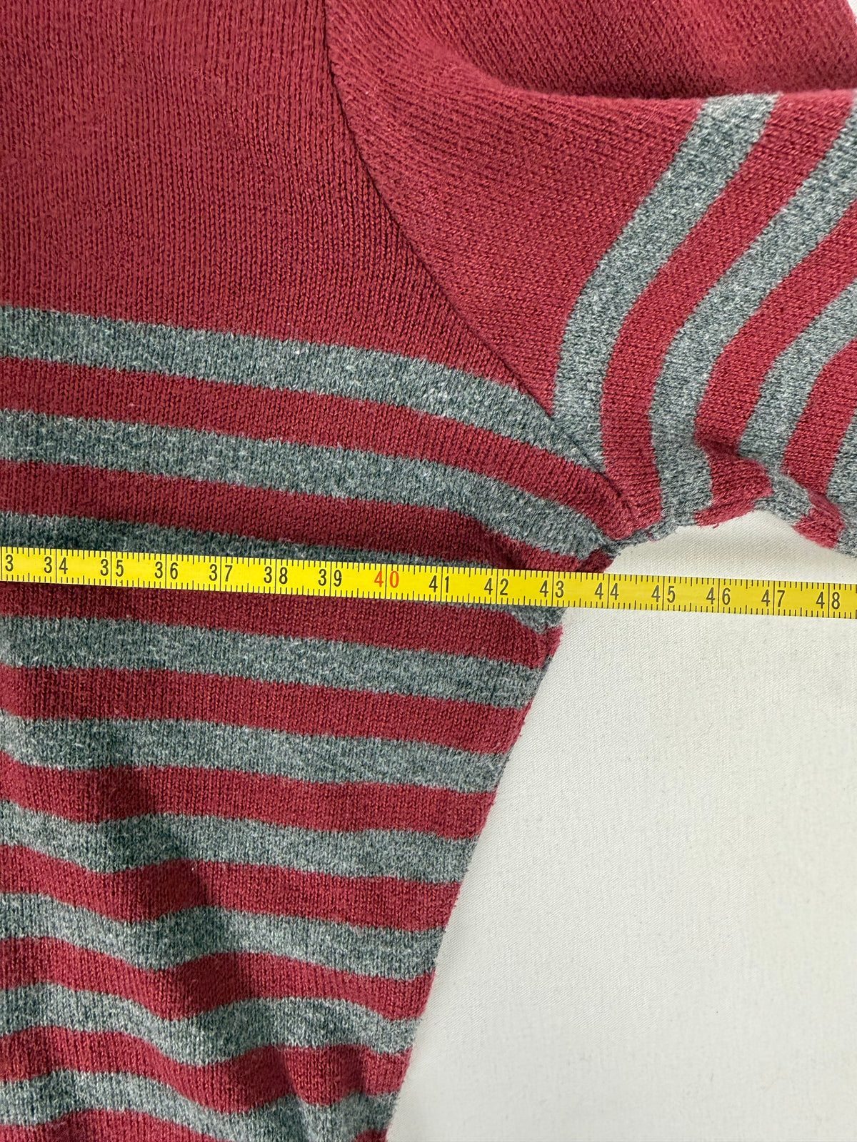 Pull en coton à rayures rouges (L)