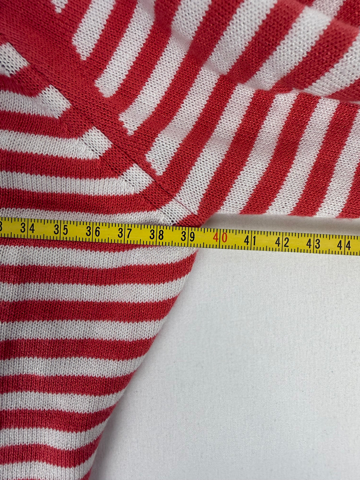Orange striped zip up jumper (M)