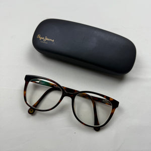 Brown logo 2000s office glasses (with prescription)