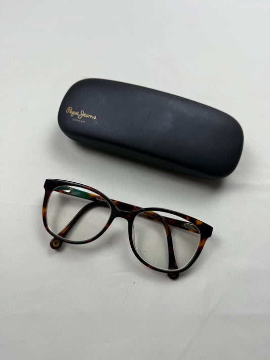 Brown logo 2000s office glasses (with prescription)