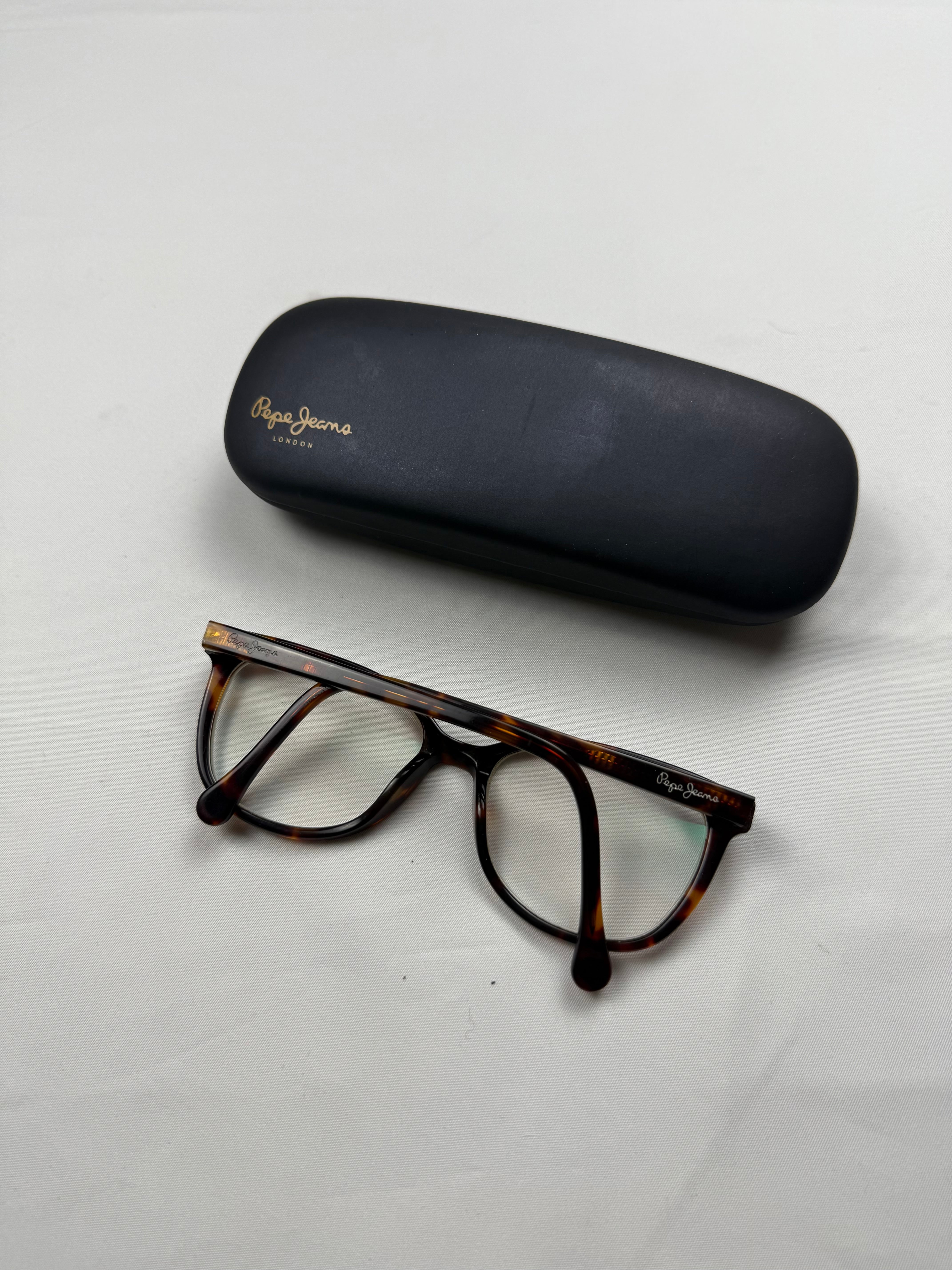 Brown logo 2000s office glasses (with prescription)