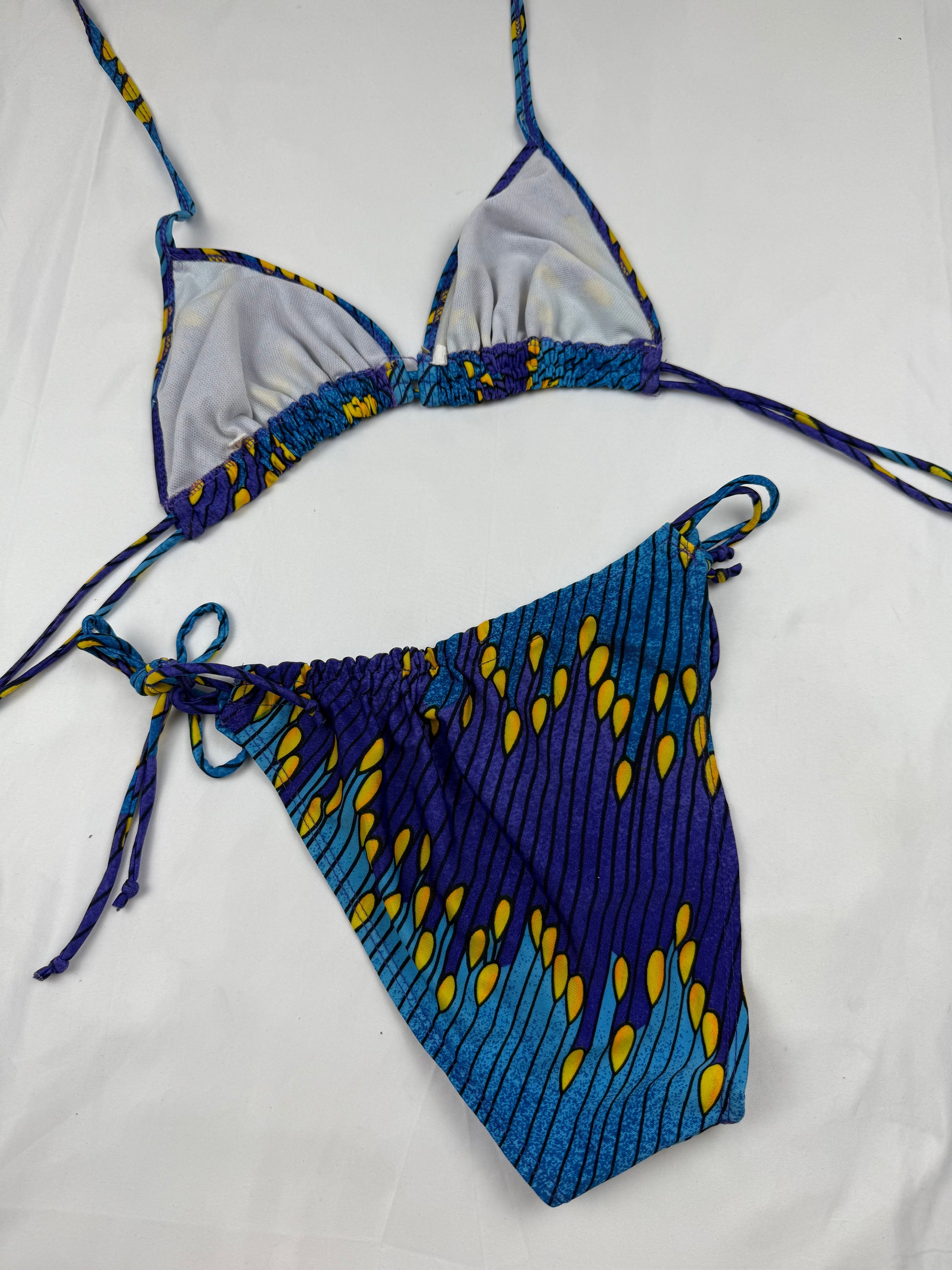 Blue graphic ajustable bikini set (M)