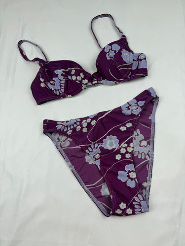 Purple floral bikini set (S)
