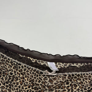 Beige panther print mesh cami top + shorty set (S/M)