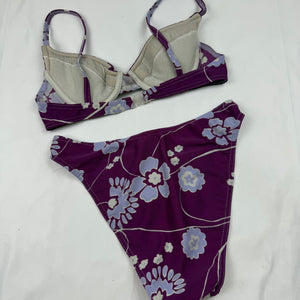 Purple floral bikini set (S)