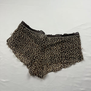 Beige panther print mesh cami top + shorty set (S/M)