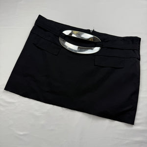 Black buckle belt mini skirt (XL)