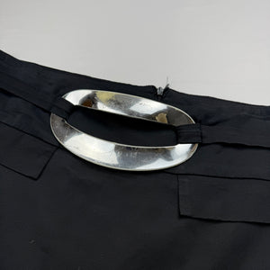 Black buckle belt mini skirt (XL)