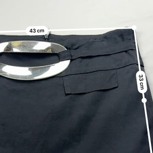 Black buckle belt mini skirt (XL)