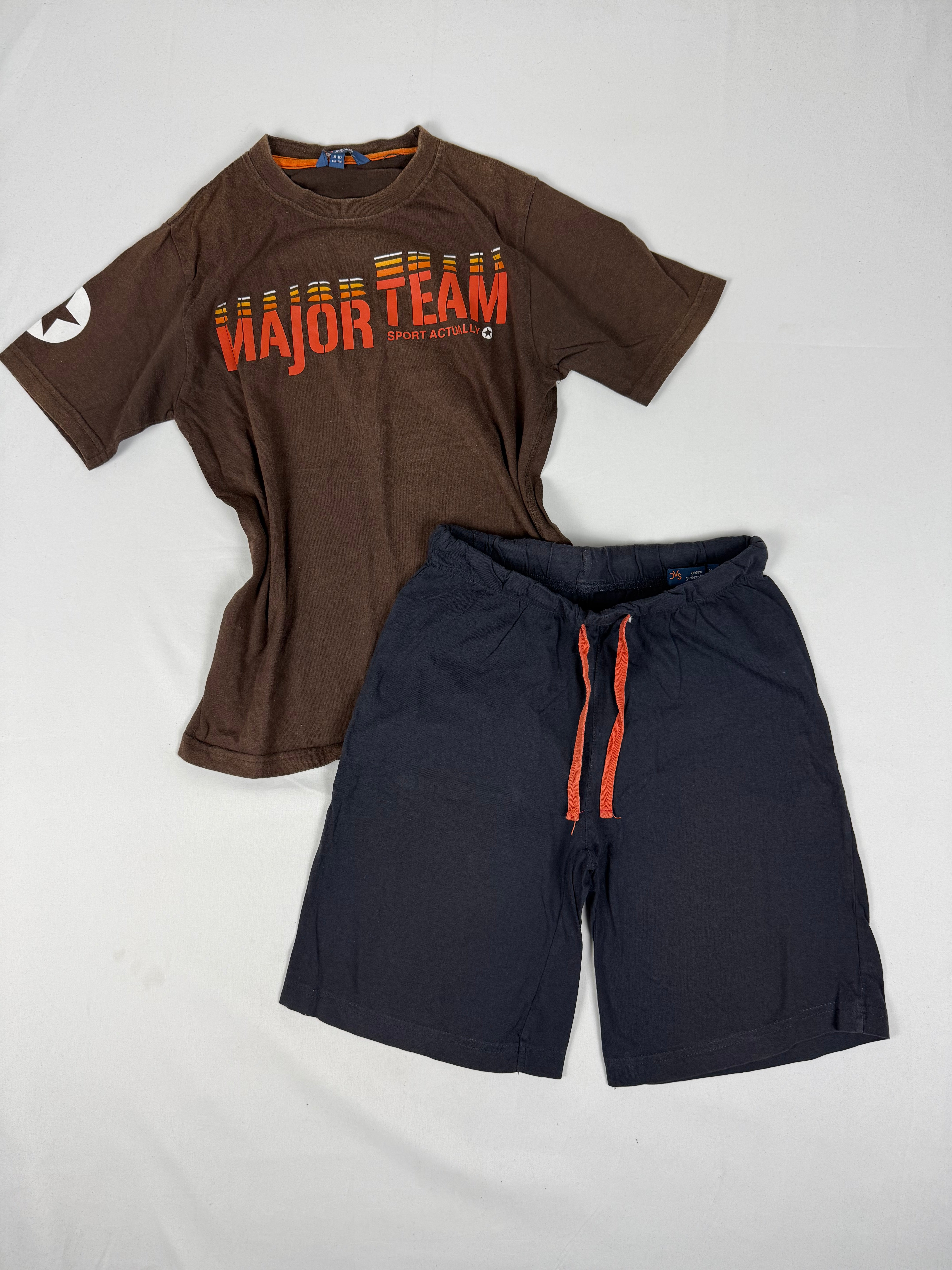 Brown 100% cotton mid short + top set (XS/S)