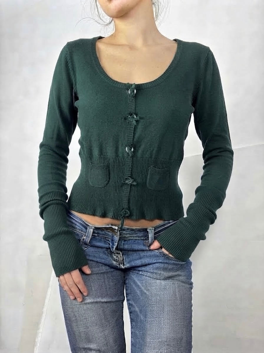 Gilet en coton vert foncé (L)