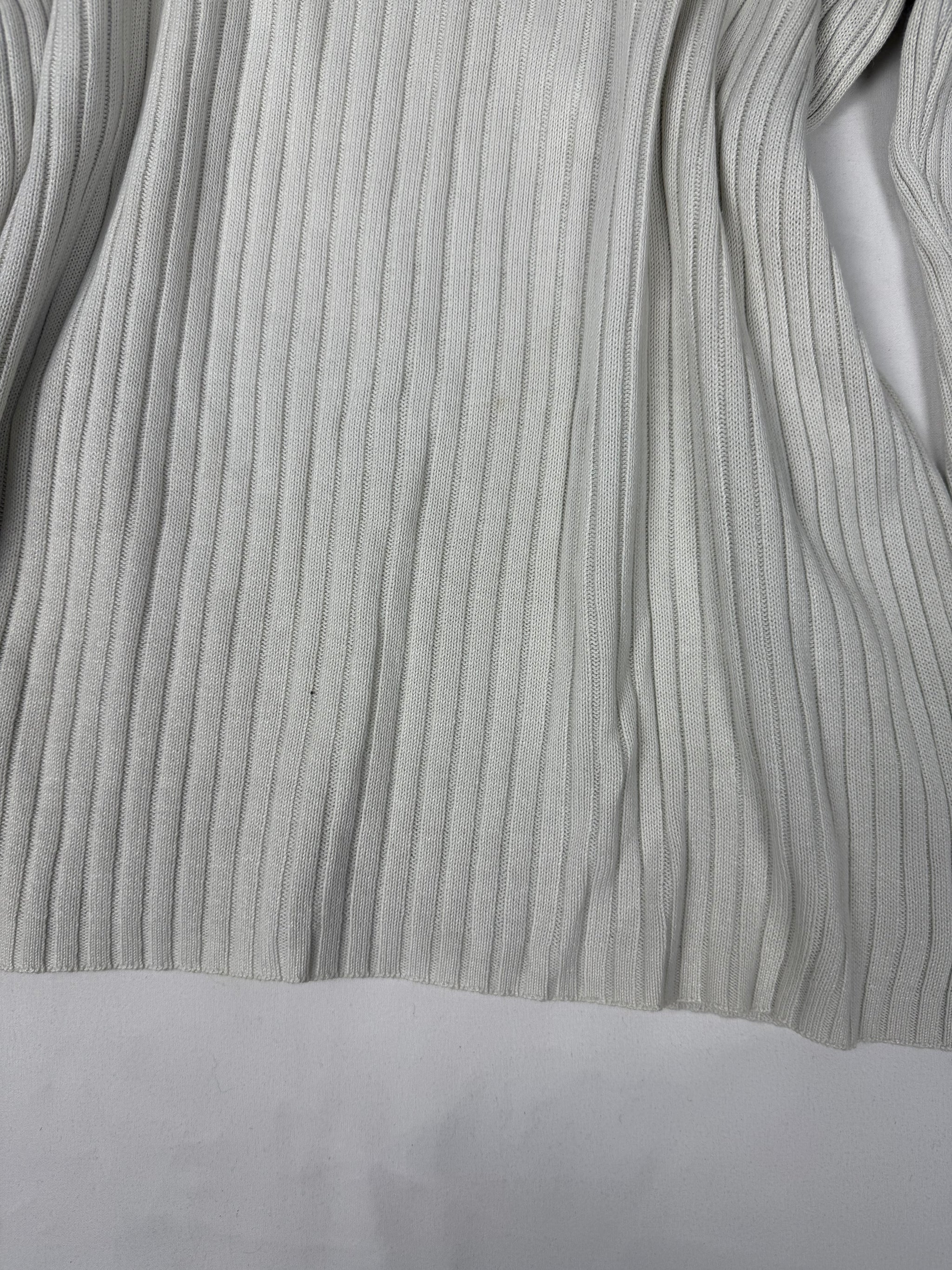 White zip up ribbed jumper (XL)
