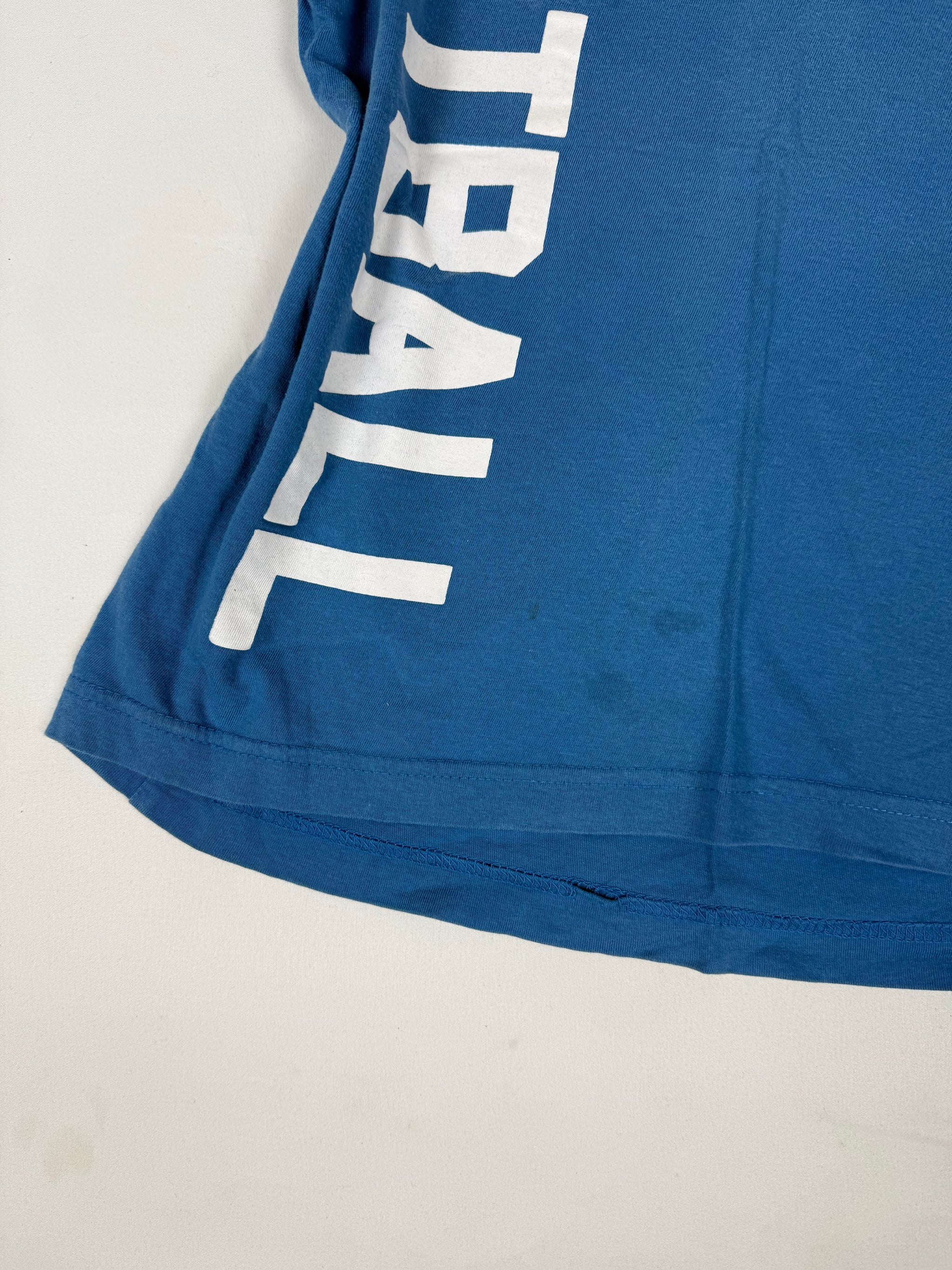 Blue activewear graphic top (S)