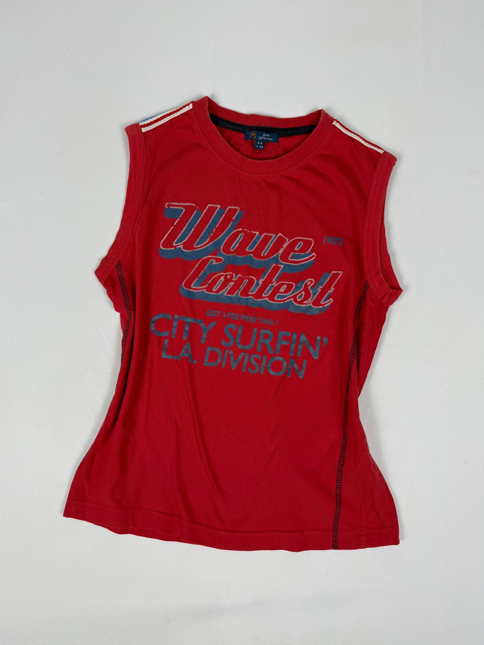 Red activewear graphic top (XS)